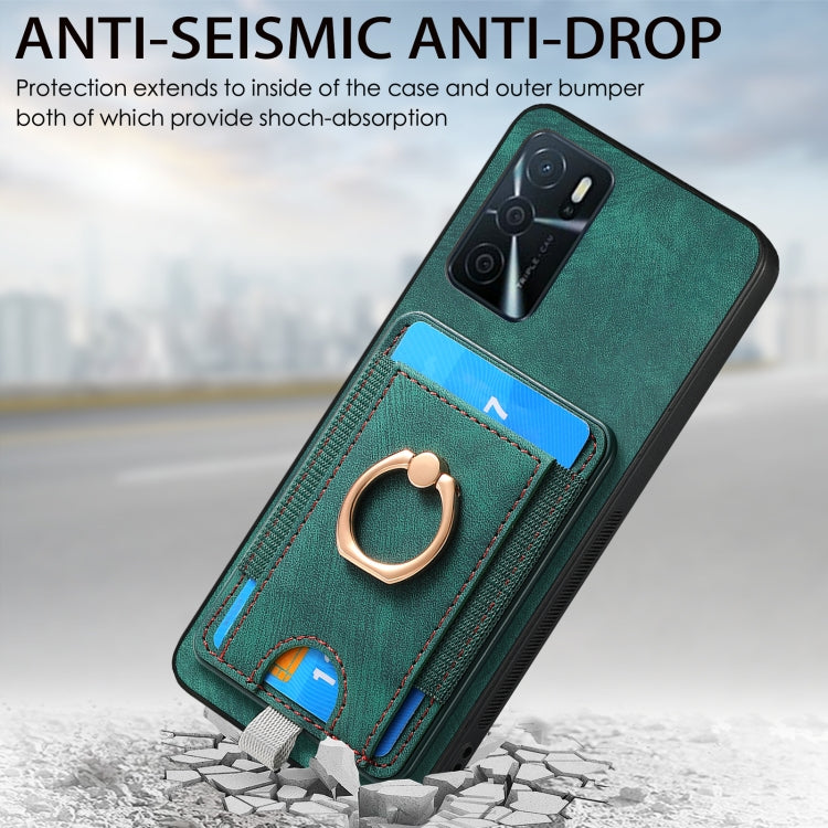 Retro Splitable Magnetic Card Bag Leather case for OPPO A9 2020 and A5 2020, showcasing its stylish design and magnetic closure feature.