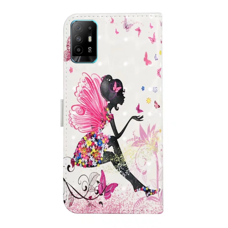 Stylish flower embossed leather phone case for OPPO A94 5G, showcasing its durable design and kickstand feature.