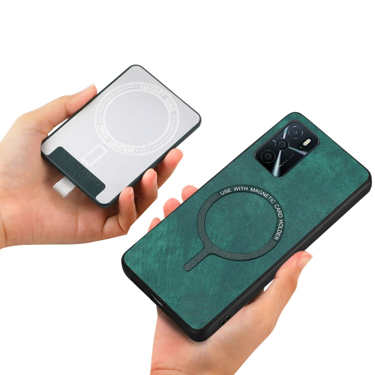 For OPPO F19 Pro Retro Splitable Magnetic Card Bag Leather Phone Case showcasing its stylish design and magnetic card holder.