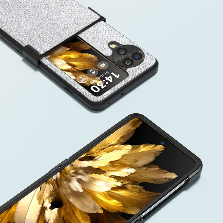 ABEEL Hinge Diamond Series Black Edge Phone case for OPPO Find N3 Flip, showcasing its sleek design and durable protection.