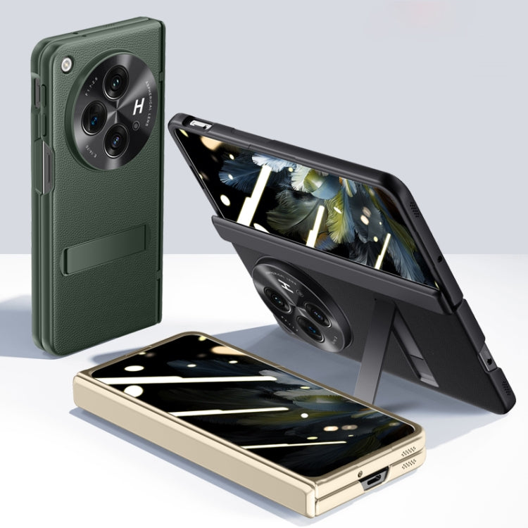 For OPPO Find N3 Pioneer Skin-Feel Case showcasing integrated leather hinge shell film and metal lens protection.