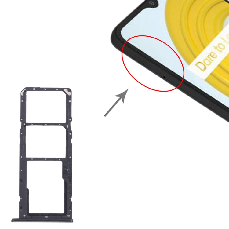 OPPO Realme C21 SIM card tray replacement set including SIM and Micro SD card trays, designed for models RMX3201 and RMX3261.