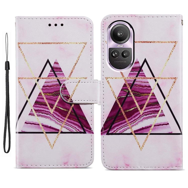 For OPPO Reno10/10 Pro painted pattern leather case with wallet and kickstand features, showcasing its stylish design and functionality.