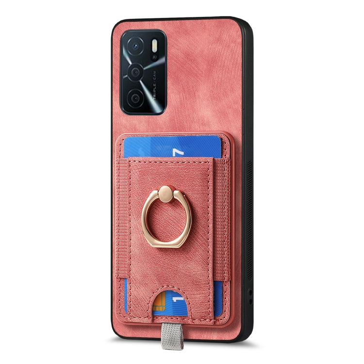 For OPPO Reno6 Z Retro Splitable Magnetic Card Bag Leather Phone Case showcasing its stylish design and magnetic card wallet feature.