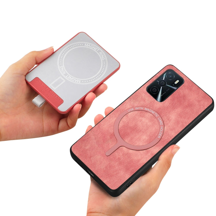 For OPPO Reno6 Z Retro Splitable Magnetic Card Bag Leather Phone Case showcasing its stylish design and magnetic card wallet feature.