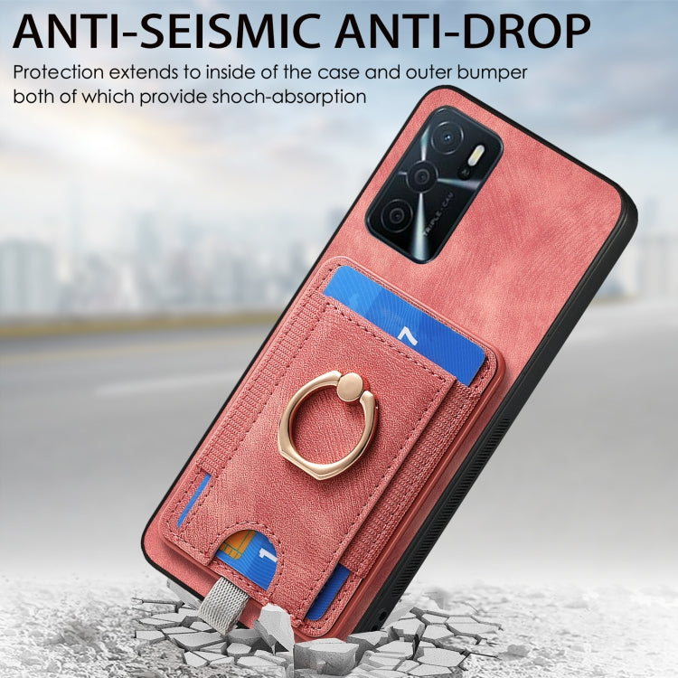 For OPPO Reno6 Z Retro Splitable Magnetic Card Bag Leather Phone Case showcasing its stylish design and magnetic card wallet feature.