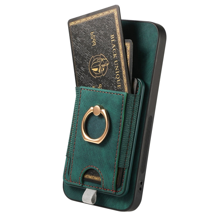 For OPPO Reno7 4G Retro Splitable Magnetic Card Bag Leather Phone Case showcasing its stylish design and magnetic card holder.