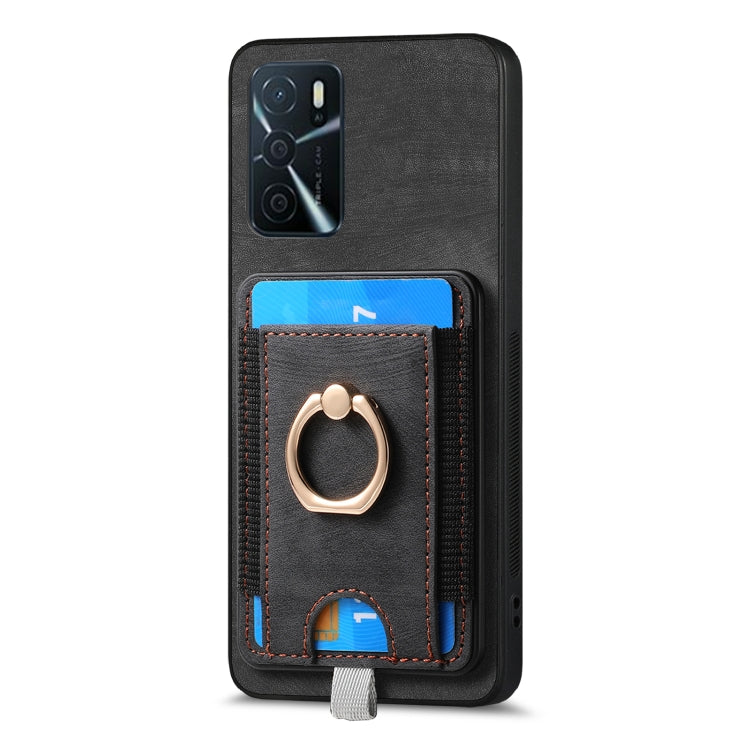 For OPPO Reno8 Z Retro Splitable Magnetic Card Bag Leather Phone Case showcasing its sleek design and magnetic card wallet feature.