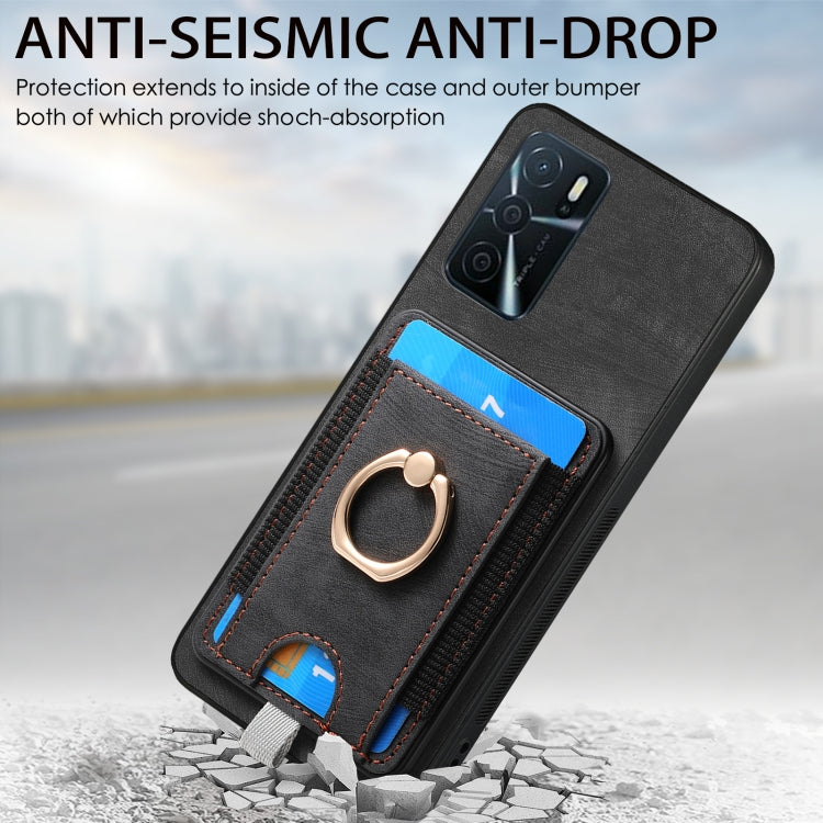 For OPPO Reno8 Z Retro Splitable Magnetic Card Bag Leather Phone Case showcasing its sleek design and magnetic card wallet feature.