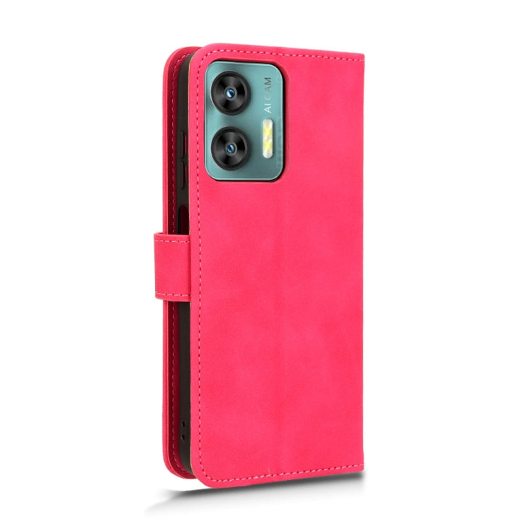 Rose-colored magnetic flip leather phone case for Oukitel C35 and C36, showcasing card slots and a holder design.