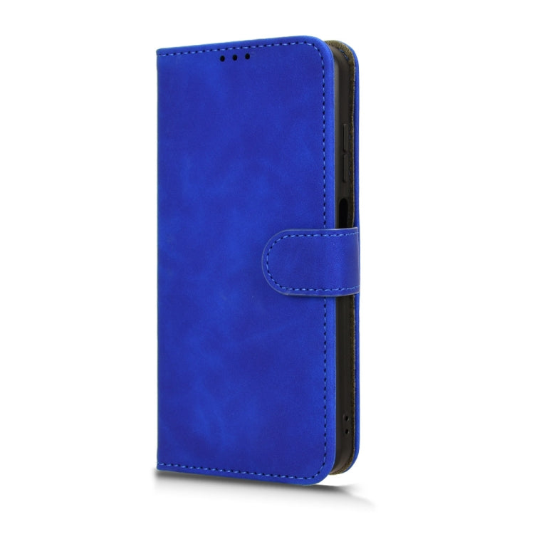 Blue magnetic flip leather phone case for Oukitel C35 and C36, showcasing its sleek design and card slots.