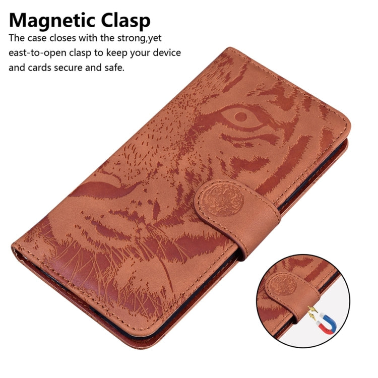 For Samsung Galaxy A05 Tiger Embossing Pattern Flip Leather Phone Case showcasing its stylish design and functional features.