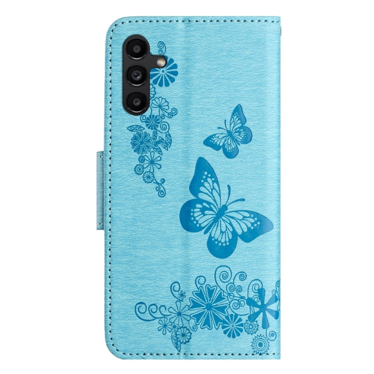 Butterfly Embossed Flip Leather Phone Case for Samsung Galaxy A05s, showcasing its elegant design and practical features.