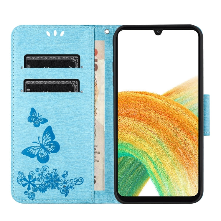 Butterfly Embossed Flip Leather Phone Case for Samsung Galaxy A05s, showcasing its elegant design and practical features.