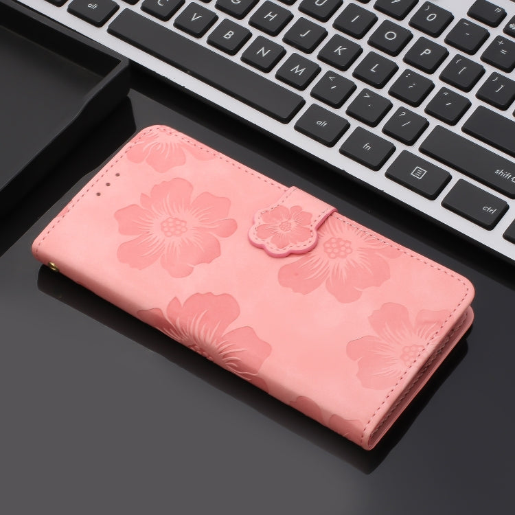 Flower embossing pattern leather phone case for Samsung Galaxy A05s, showcasing its stylish design and functional features.