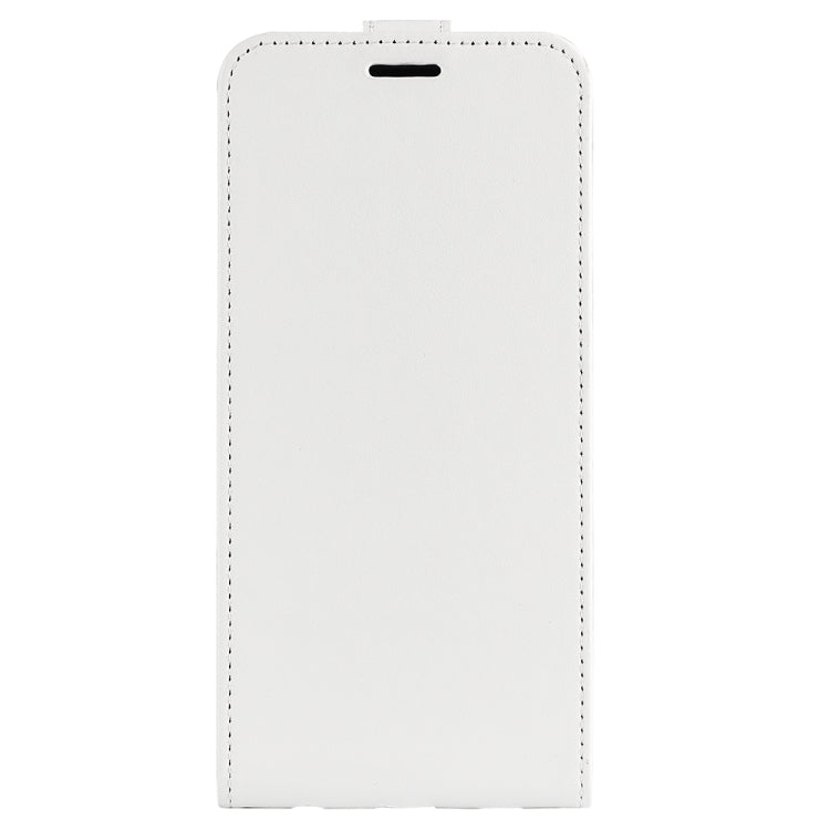 For Samsung Galaxy A05s R64 Texture Vertical Flip Leather Phone Case in black, showcasing its sleek design and card slot feature.