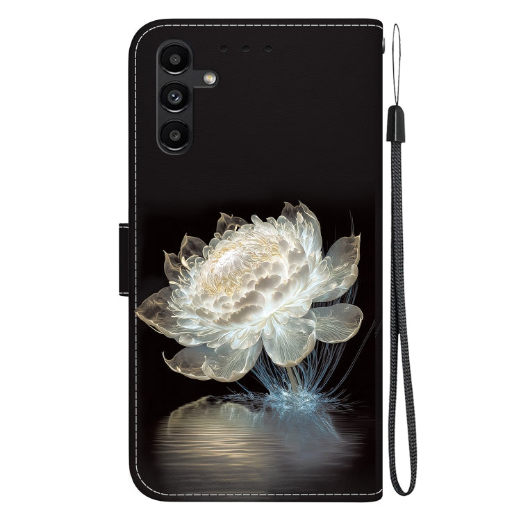 Samsung Galaxy A13 5G leather case with crystal texture design, featuring card slots and kickstand functionality.