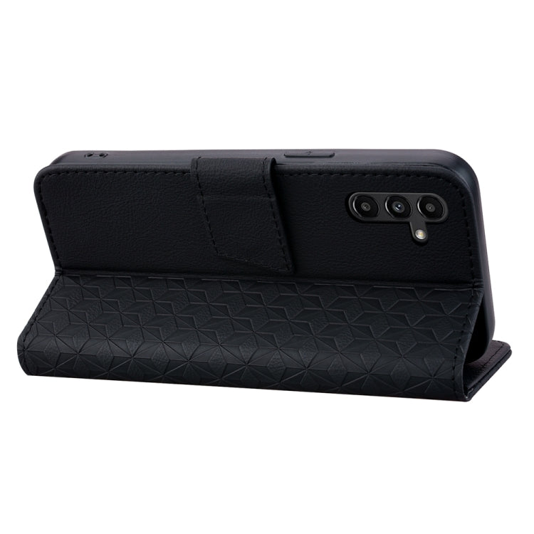 For Samsung Galaxy A13 Diamond Buckle Leather Phone Case showcasing its stylish design and functional features.