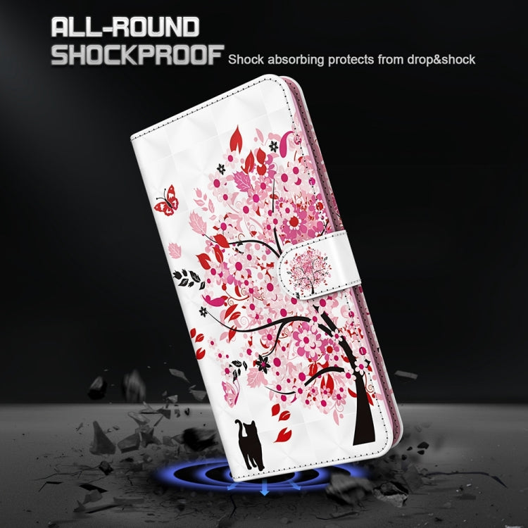 Samsung Galaxy A15 3D Cat Painting Pattern Flip Leather Phone Case showcasing a colorful cat design with a flip cover.