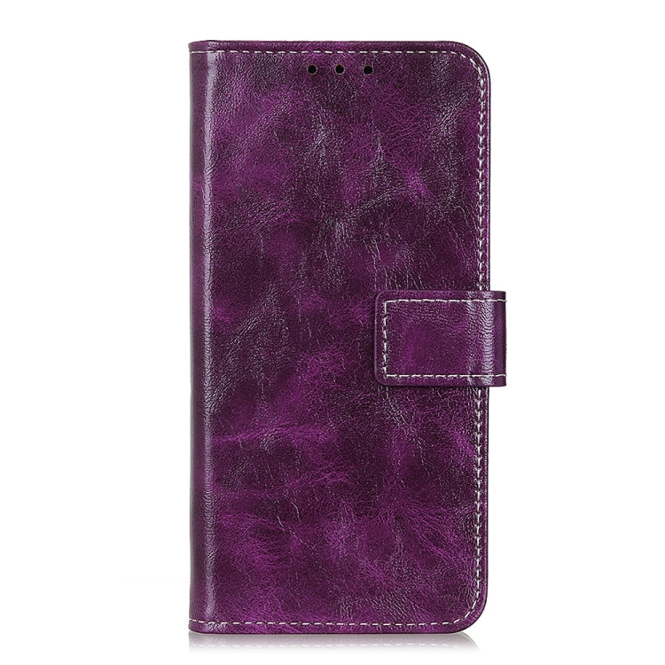 Samsung Galaxy A25 5G case made of PU leather with retro crazy horse texture, featuring card slots and a stand design.