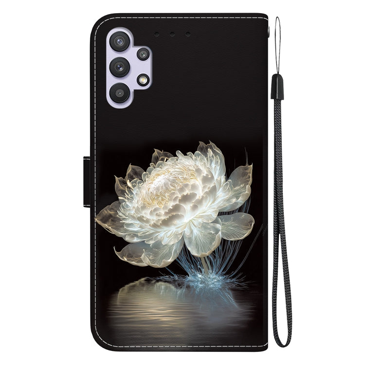 Samsung Galaxy A32 4G leather case with crystal texture design, featuring card slots and kickstand functionality.