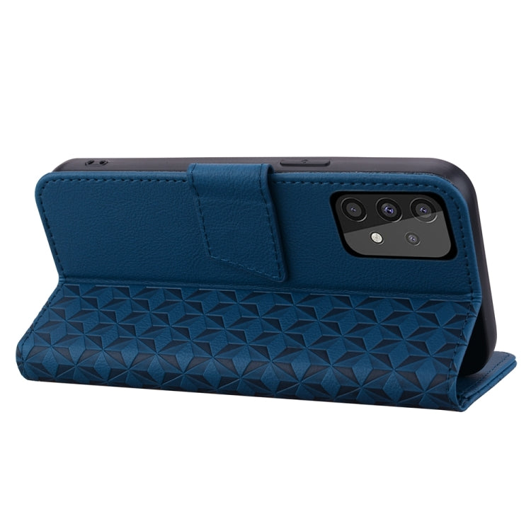 For Samsung Galaxy A32 4G Diamond Buckle Leather Phone Case showcasing its stylish design and functional features.