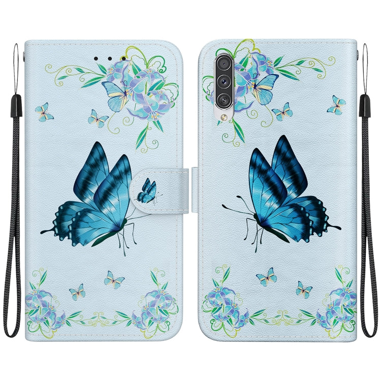 Crystal texture colored drawing case for Samsung Galaxy A50, A30s, and A50s, showcasing its durable TPU and PU leather material.