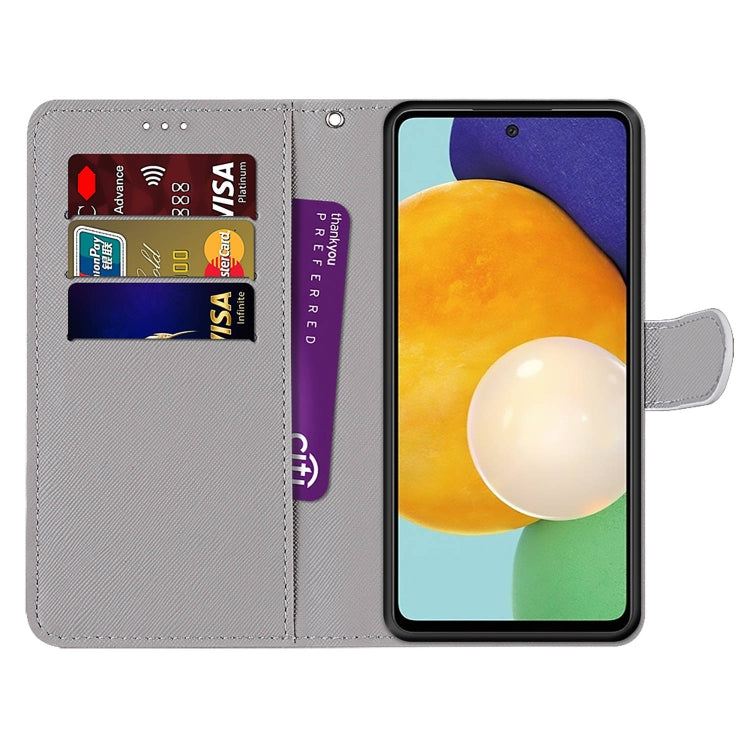 Samsung Galaxy A53 5G case featuring a colorful drawing cross texture, made of PU leather and TPU material, designed for protection and style.