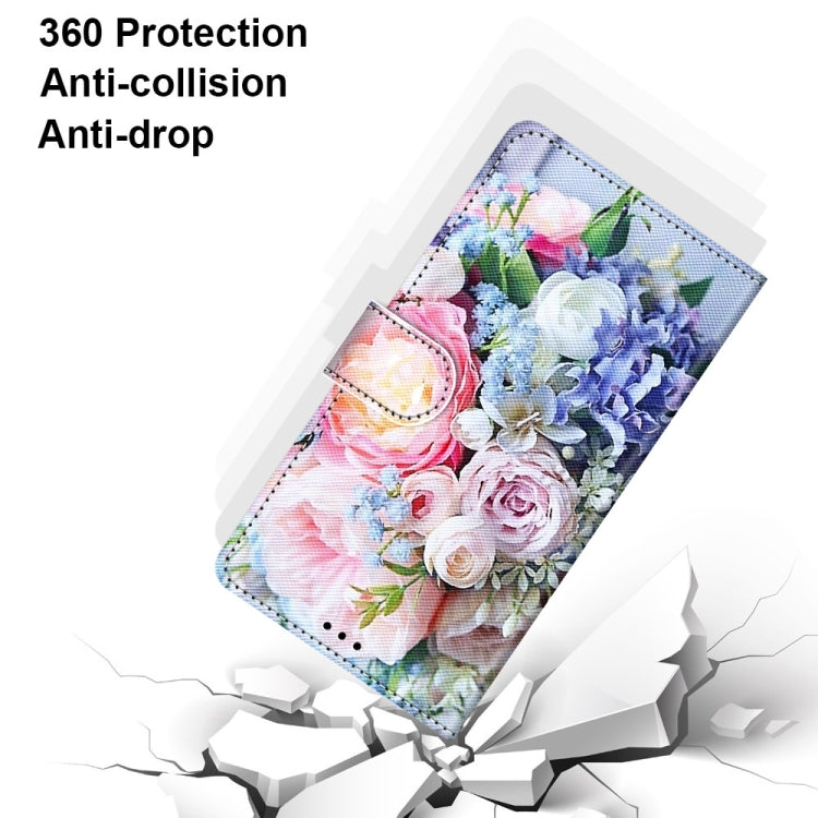 Samsung Galaxy A53 5G case featuring a colorful drawing cross texture, made of PU leather and TPU material, designed for protection and style.