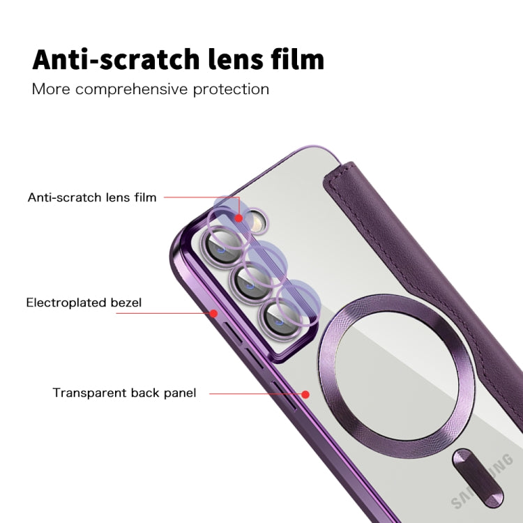 Samsung Galaxy S22+ 5G Shield Magsafe RFID Anti-theft case in rhombus design, showcasing its durable material and functional holder.