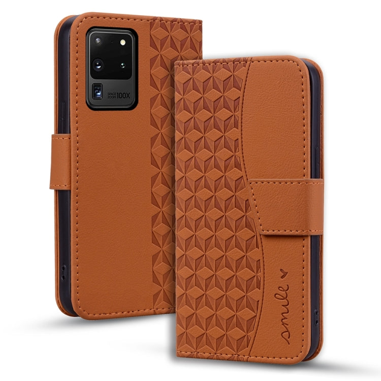 For Samsung Galaxy S20 Ultra 5G Diamond Buckle Leather Phone Case showcasing its stylish design and functional features.