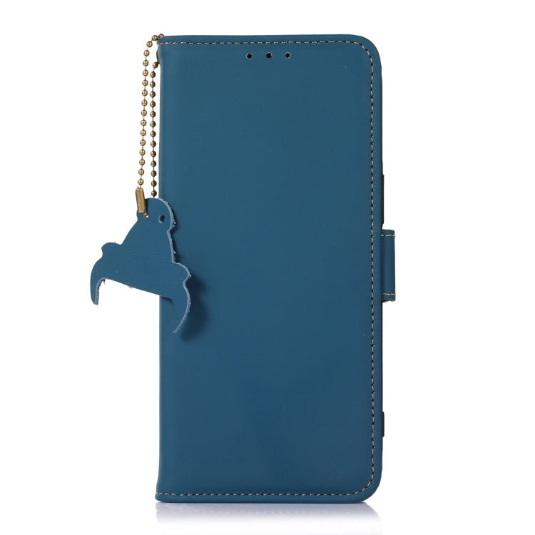 Genuine leather magnetic RFID phone case for Samsung Galaxy S24+ 5G, showcasing its elegant design and protective features.