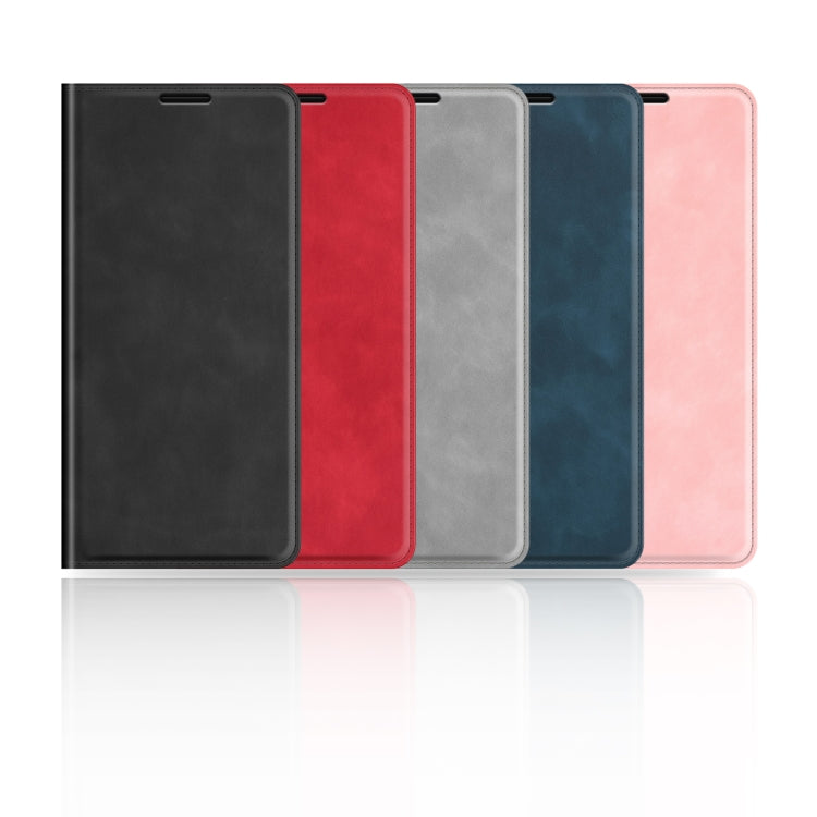 For Samsung Galaxy S24 5G Retro-skin Magnetic Suction Leather Phone Case showcasing its sleek design and card slot functionality.