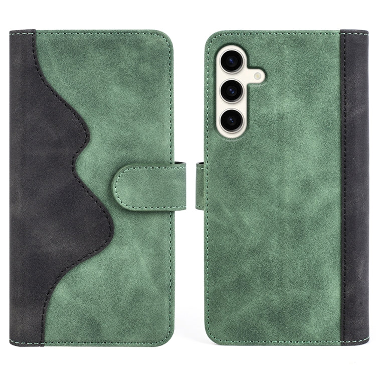 Stitching Horizontal Flip Leather Phone Case for Samsung Galaxy S24+ 5G, showcasing its durable design and card slot functionality.