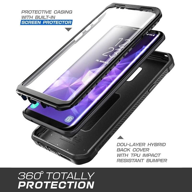 Samsung Galaxy S9 Plus UB Pro Full-Body Rugged Holster Case in various colors with built-in screen protector.