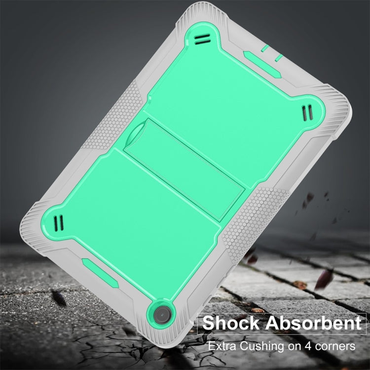 Shockproof silicone hybrid case for Samsung Galaxy Tab A9+, featuring a kickstand and precise cutouts for full access.