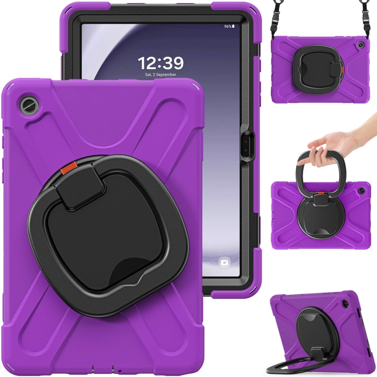 Samsung Galaxy Tab A9+ Silicone Hybrid PC Tablet Case with Holder, showcasing its durable design and functional features.