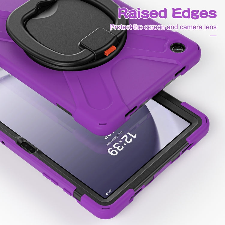 Samsung Galaxy Tab A9+ Silicone Hybrid PC Tablet Case with Holder, showcasing its durable design and functional features.