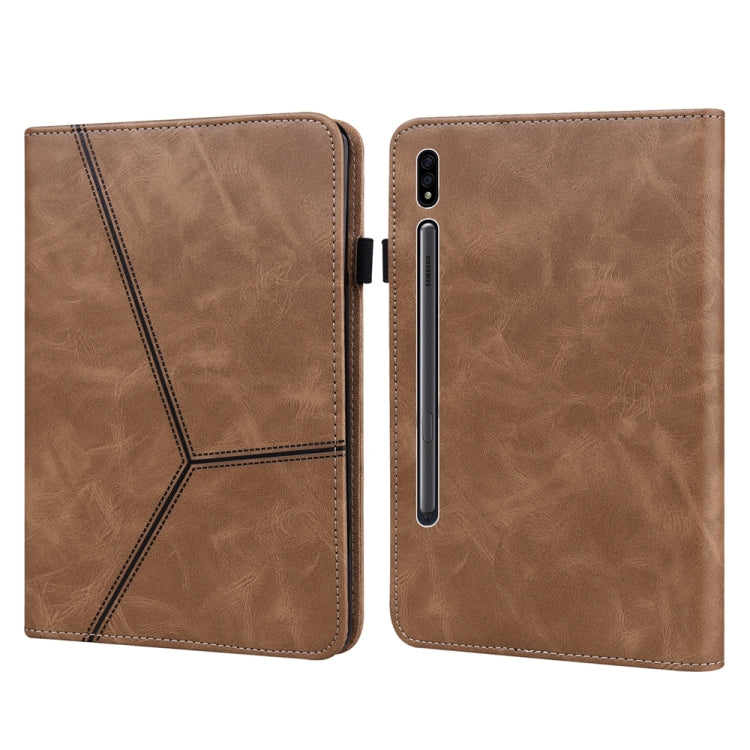 Solid Color Stripe Embossed Case for Samsung Galaxy Tab S7/S8/S9/S9 FE, showcasing its stylish design and durable material.