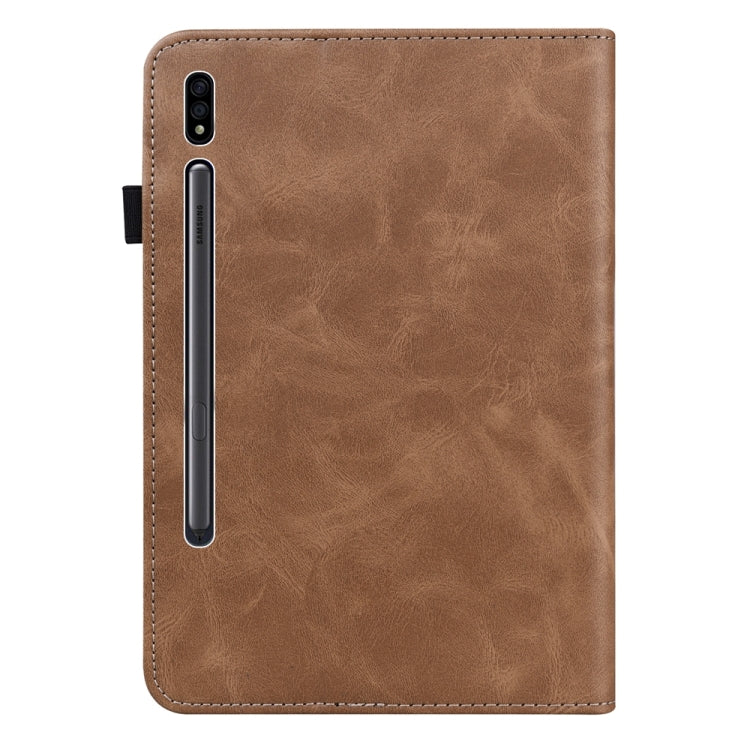 Solid Color Stripe Embossed Case for Samsung Galaxy Tab S7/S8/S9/S9 FE, showcasing its stylish design and durable material.