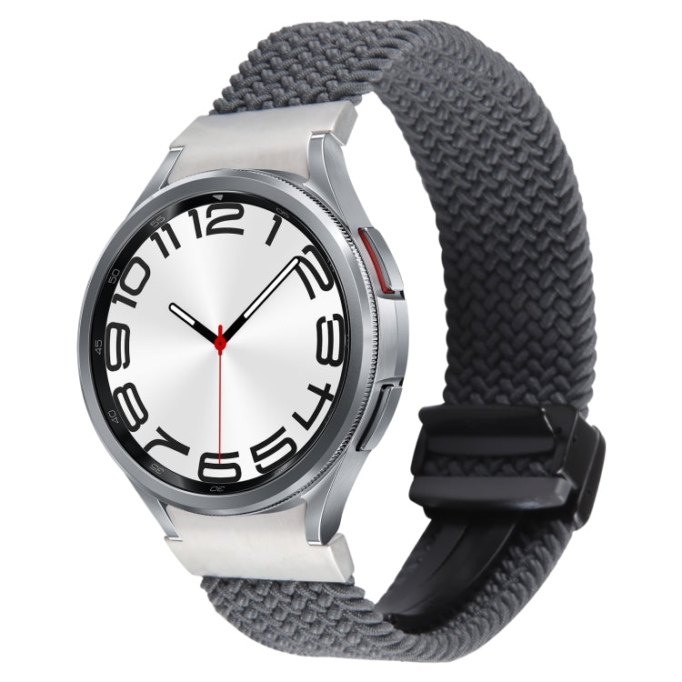 Magnetic Fold Buckle Nylon Woven Strap for Samsung Galaxy Watch 6, 5, and 4, showcasing its stylish design and comfortable fit.