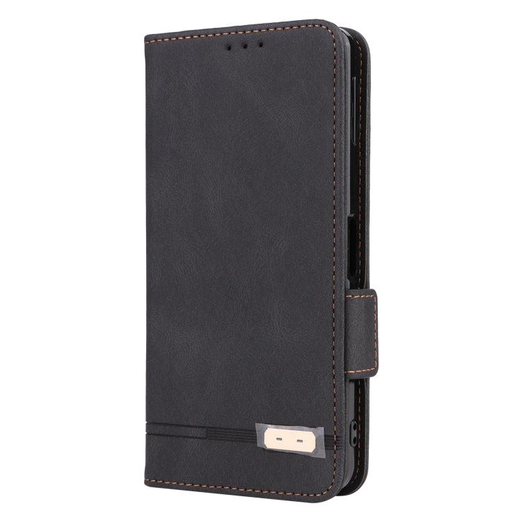 For Sharp Aquos Sense8 Magnetic Clasp Leather Phone Case in black, showcasing its sleek design and functional features.