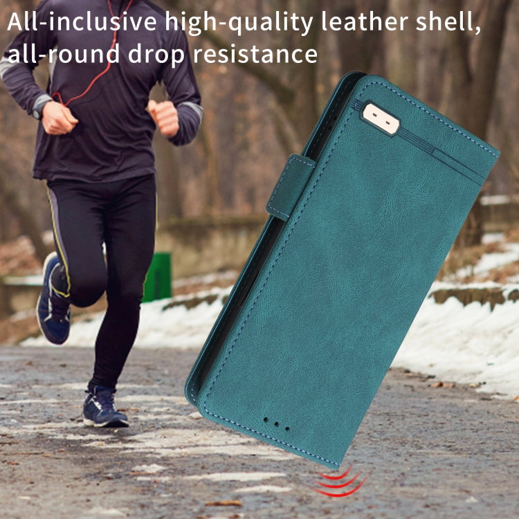 Green magnetic clasp leather phone case for Sony Xperia 1 II, showcasing its sleek design and functional features.