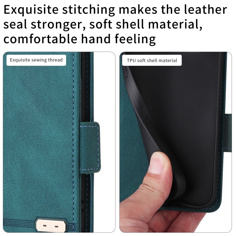 Green magnetic clasp leather phone case for Sony Xperia 1 II, showcasing its sleek design and functional features.