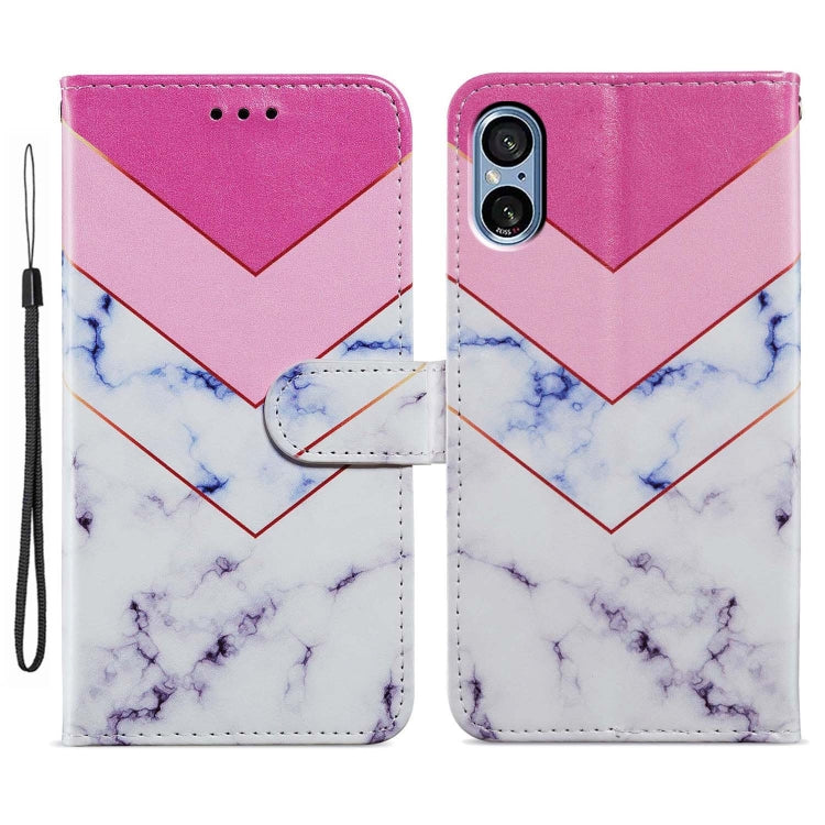 For Sony Xperia 5 V Painted Pattern Horizontal Flip Leather Phone Case showcasing its stylish design and functional features.