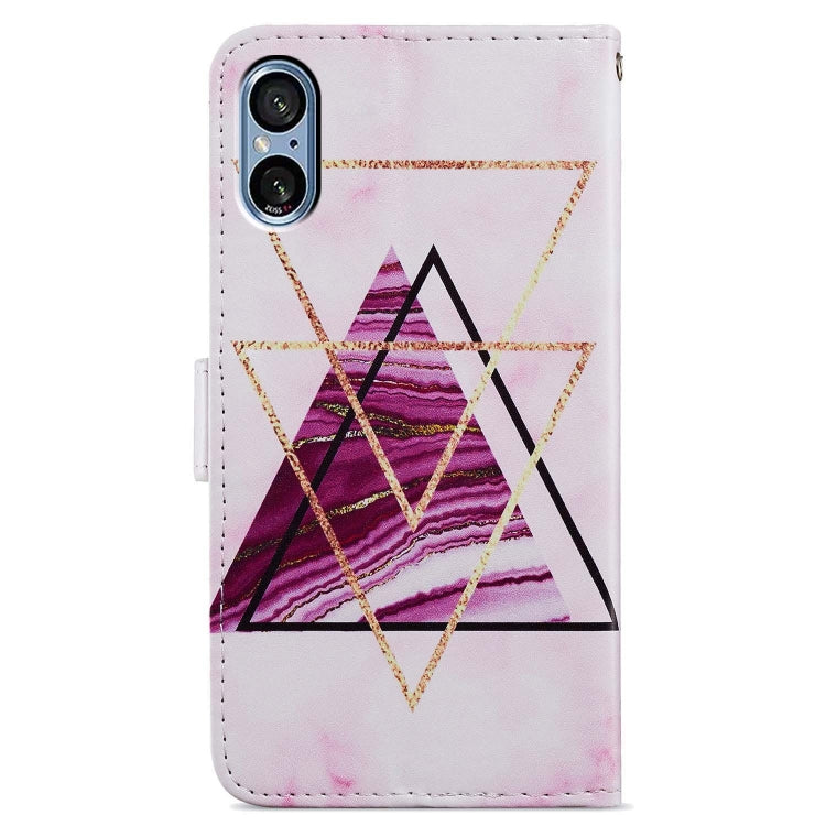 Stylish painted pattern horizontal flip leather phone case for Sony Xperia 5 V, showcasing its durable design and wallet functionality.