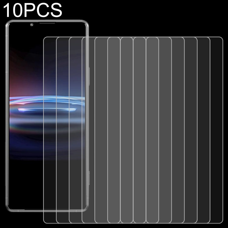 10 PCS 0.26mm 9H 2.5D Tempered Glass Film for Sony Xperia Pro-I, showcasing its sleek design and protective features.