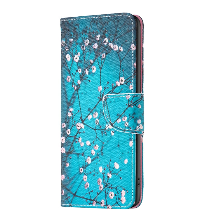 Plum-colored leather phone case for Tecno Pova 5, featuring a stylish drawing pattern and functional design.