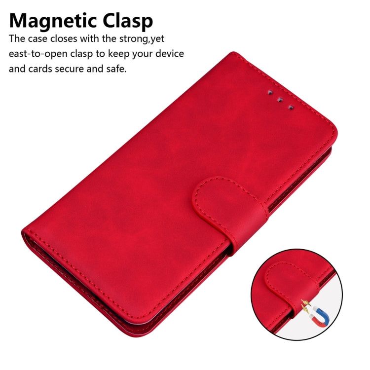 Red flip leather phone case for Tecno Pova 5 Pro, featuring card slots and a durable design.