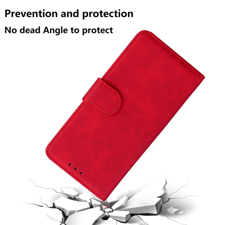 Red flip leather phone case for Tecno Pova 5 Pro, featuring card slots and a durable design.